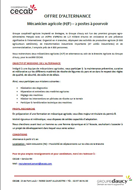 Offre d emploi conseiller agricole